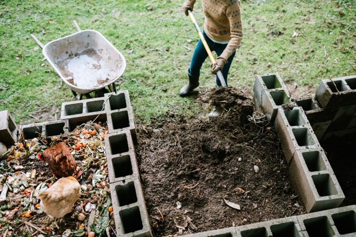 Arbeite Kompost in den Boden ein, bevor du deine Pfingstrose pflanzt.