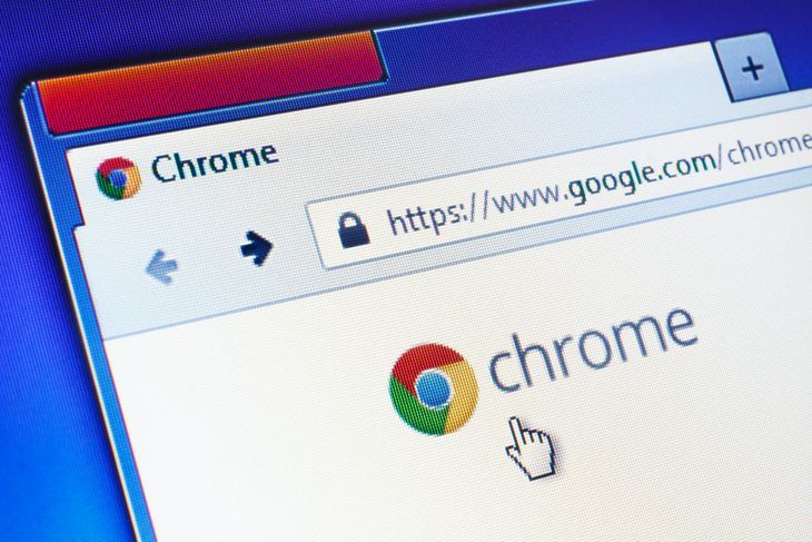 Google Chrome-Startseite auf dem Computerbildschirm. Google Chrome ist ein von Google entwickelter Freeware-Webbrowser.