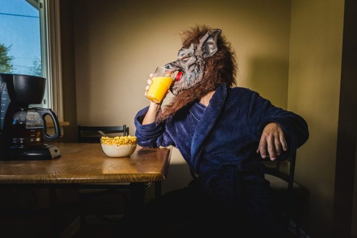 Werwolf beim Frühstück