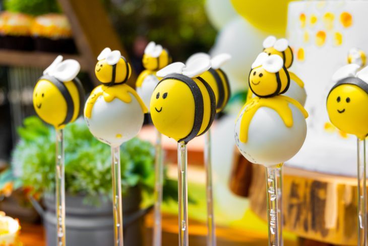Bienen-Geburtstag, bienenförmige Süßigkeiten für Neugeborene und Babypartys