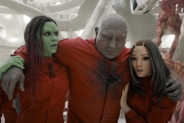 Gamora, Drax und Mantis in Guardians of the Galaxy Vol 3